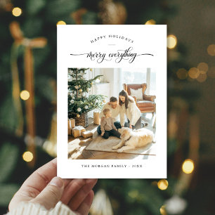 メリーEverything Minimalist家族写真クリスマス シーズンカード