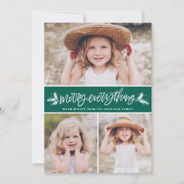 メリーEverything Pine Branchesグリーンフォトコラージュ シーズンカード