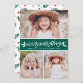 メリーEverything Pine Branchesグリーンフォトコラージュ シーズンカード (正面/裏面)