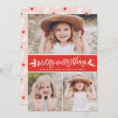 メリーEverything Pine Branches Red Photo Collage シーズンカード (正面/裏面)