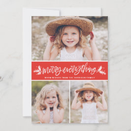 メリーEverything Pine Branches Red Photo Collage シーズンカード
