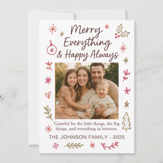 メリーEverything Scribble Doodle Christmas Card シーズンカード (正面)