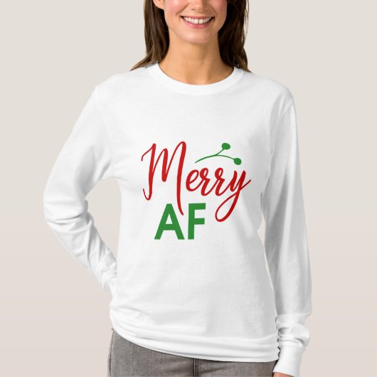 メリーF***クリスマスおもしろいクリスマス Tシャツ (正面)