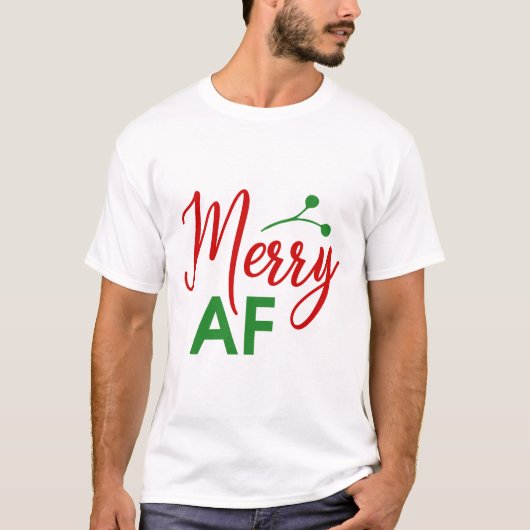 メリーF***クリスマスおもしろいクリスマス Tシャツ (正面)