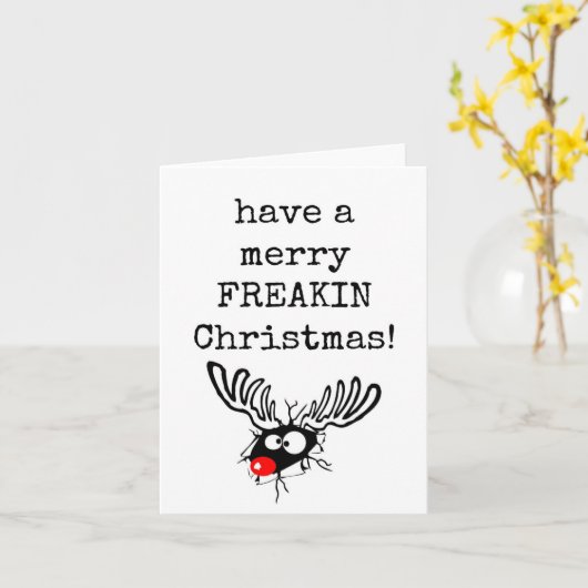 メリーFreakin Christmas Card カード (黄色い花)