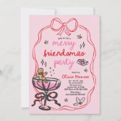 メリーFriendsmasクリスマスカクテルホリデーパーティー 招待状 (正面)