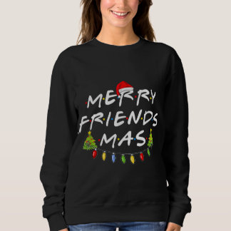 メリーFriendsmas Christmas Trees Lights Santa Hat スウェットシャツ