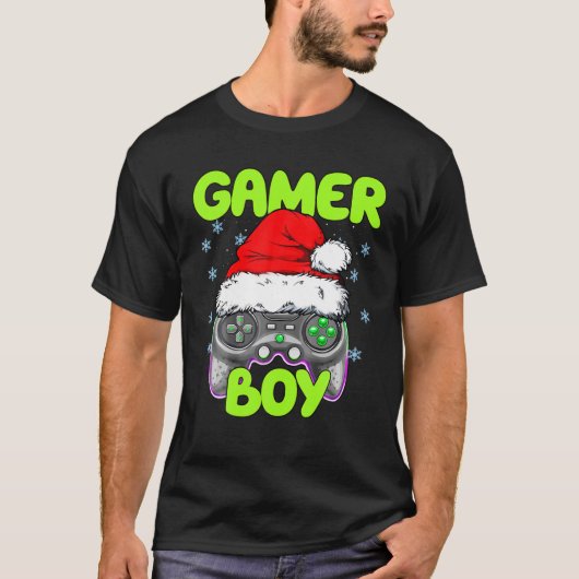 メリーGamemusクリスマスズGamer Boy Crismas Gaming Paja Tシャツ (正面)