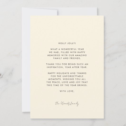 メリーGroovy波状ブラウンタイポグラフィクリスマス シーズンカード (裏面)