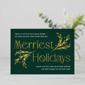メリーHOLIDAYS FOILビジネスホリデーカード 箔シーズンカード (立ち正面)