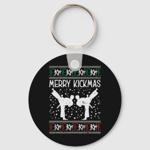 メリーKickmas醜いクリスマス空手柔術マート キーホルダー