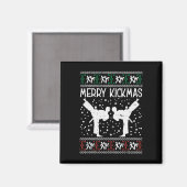 メリーKickmas醜いクリスマス空手柔術マート マグネット (正面/裏面)