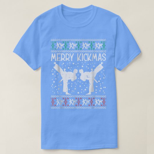 メリーKickmas醜いクリスマス空手柔術マート Tシャツ (デザイン正面)