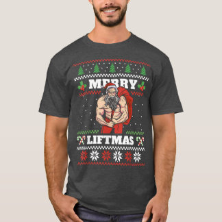 メリーLiftmas I醜いクリスマスセータージムトレーニング Tシャツ