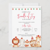 メリーLittle Bundle of Joy, Christmas Baby Shower 招待状 (正面)
