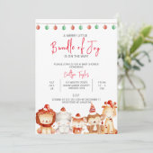 メリーLittle Bundle of Joy, Christmas Baby Shower 招待状 (スタンド正面)
