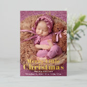 メリーLittle Christmas 2写真誕生のお知らせ 箔招待状 (立ち正面)