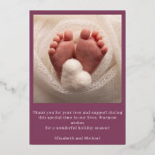 メリーLittle Christmas 2写真誕生のお知らせ 箔招待状 (裏面)