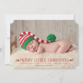 メリーLittle Christmas Birth Announcement写真 シーズンカード (正面)