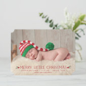 メリーLittle Christmas Birth Announcement写真 シーズンカード (スタンド正面)