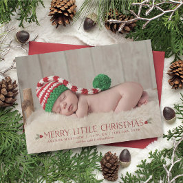 メリーLittle Christmas Birth Announcement写真 シーズンカード