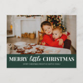 メリーLittle Christmas Greenスクリプモダント写真 シーズンポストカード (正面)