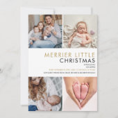 メリーLittle Christmas Photo Birth Announcement シーズンカード (正面)