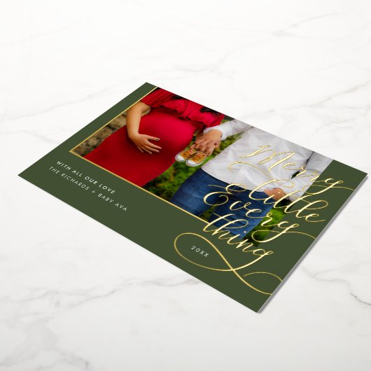 メリーLittle EverythingベビーOn the Way写真 箔シーズンカード (回転した状態)