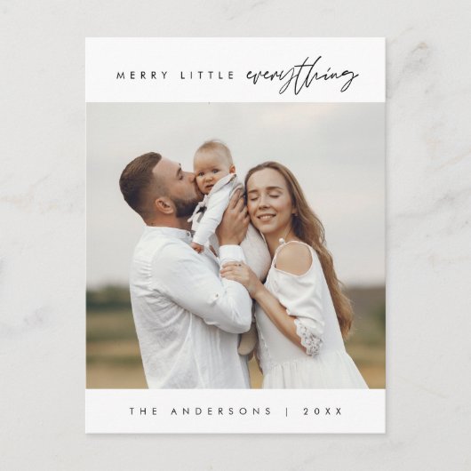メリーLittle Everything、Christmas、Family Photo ポストカード (正面)