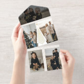 メリーMomentsフォトコラージュエレガント常緑樹 オールインワン招待状 (切り取り部)