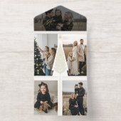 メリーMomentsフォトコラージュエレガント常緑樹 オールインワン招待状 (内側)