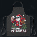 メリーPitchmas Christmas Santa Baseball Lover エプロン<br><div class="desc">野球とサンタ，野球スティック，クリスマススピリット，クリスマス野球，サンタ・ユーモア，野球の恋人，ピッツマスデザイン，サンタ揺れこうもり，クリスマススポーツ，野球クリスマス</div>