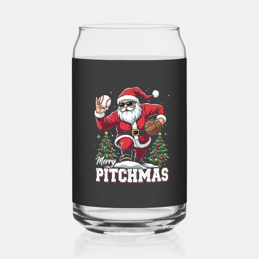 メリーPitchmas Christmas Santa Baseball Lover ガラス缶 (正面)