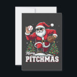 メリーPitchmas Christmas Santa Baseball Lover サンキューカード<br><div class="desc">野球とサンタ，野球スティック，クリスマススピリット，クリスマス野球，サンタ・ユーモア，野球の恋人，ピッツマスデザイン，サンタ揺れこうもり，クリスマススポーツ，野球クリスマス</div>