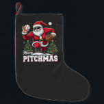 メリーPitchmas Christmas Santa Baseball Lover スモールクリスマスストッキング<br><div class="desc">野球とサンタ，野球スティック，クリスマススピリット，クリスマス野球，サンタ・ユーモア，野球の恋人，ピッツマスデザイン，サンタ揺れこうもり，クリスマススポーツ，野球クリスマス</div>