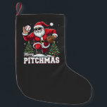 メリーPitchmas Christmas Santa Baseball Lover スモールクリスマスストッキング<br><div class="desc">野球とサンタ，野球スティック，クリスマススピリット，クリスマス野球，サンタ・ユーモア，野球の恋人，ピッツマスデザイン，サンタ揺れこうもり，クリスマススポーツ，野球クリスマス</div>