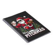 メリーPitchmas Christmas Santa Baseball Lover ノートブック (右側)