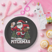 メリーPitchmas Christmas Santa Baseball Lover ペーパープレート (パーティー)