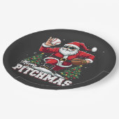 メリーPitchmas Christmas Santa Baseball Lover ペーパープレート (アングル)