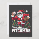 メリーPitchmas Christmas Santa Baseball Lover 招待状 (正面)