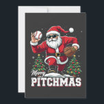 メリーPitchmas Christmas Santa Baseball Lover 招待状<br><div class="desc">野球とサンタ，野球スティック，クリスマススピリット，クリスマス野球，サンタ・ユーモア，野球の恋人，ピッツマスデザイン，サンタ揺れこうもり，クリスマススポーツ，野球クリスマス</div>