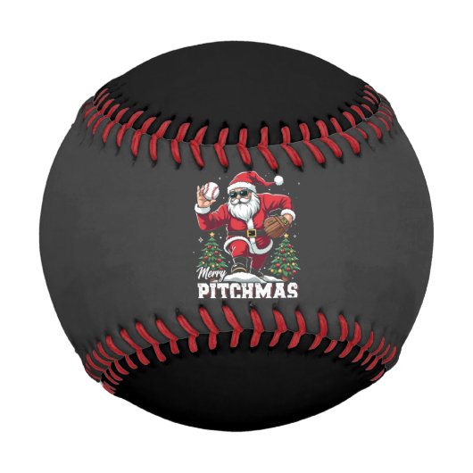メリーPitchmas Christmas Santa Baseball Lover 野球ボール (正面)
