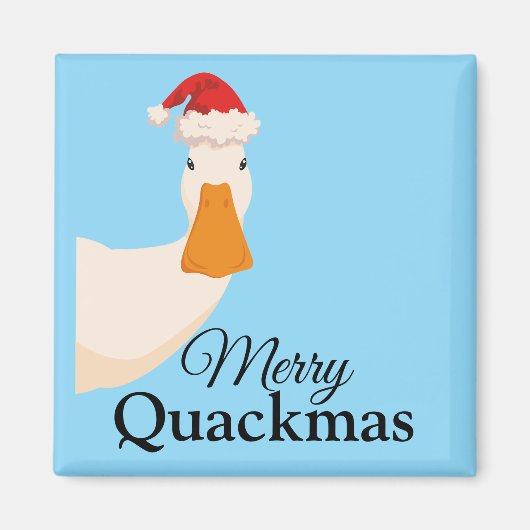 メリーQuackmasクリスマスおもしろいマンガダック マグネット (正面)