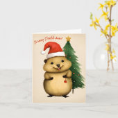 メリーQuokk-mas – クリスマス カード (黄色い花)