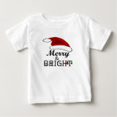 メリーSanta Hat Christmasで明るい ベビーTシャツ (正面)