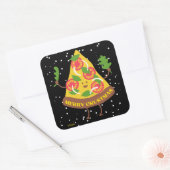 メリーSHORMASおもしろい christmas pizza punギフトアイディア スクエアシール (封筒)
