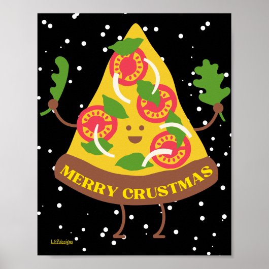 メリーSHORMASおもしろい christmas pizza punギフトアイディア ポスター (正面)