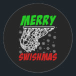 メリーSwishmas Christmasバスケットボール選手S ラウンドシール<br><div class="desc">メリーSwishmas Christmasバスケットボール選手S</div>