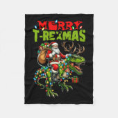 メリーT-rexmasクリスマスクリスマスTレックス恐竜の恋人 フリースブランケット (正面)