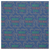 メリーTex-Mas Y'all Rope Frame on Blue ファブリック (見本)